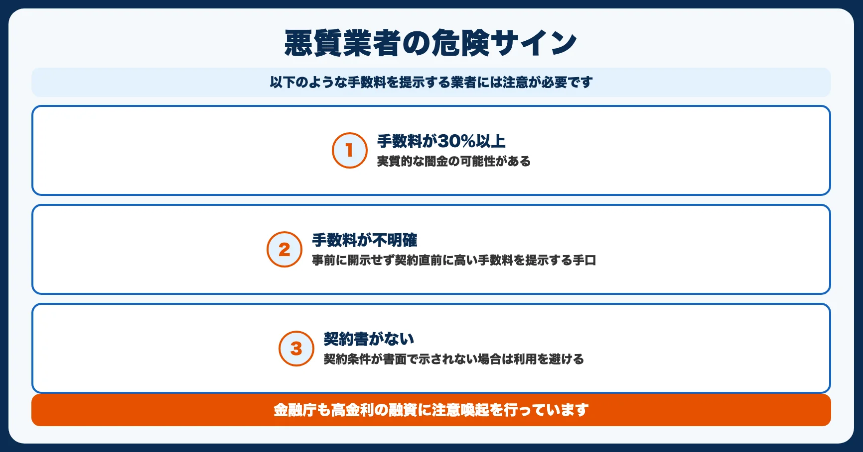 悪質業者の手数料の特徴