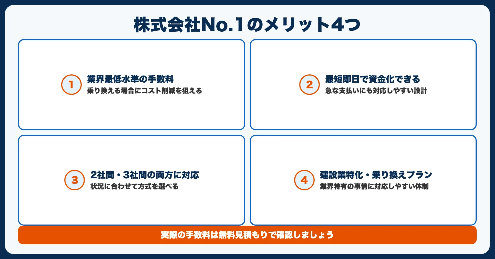 株式会社No.1のメリット4つ