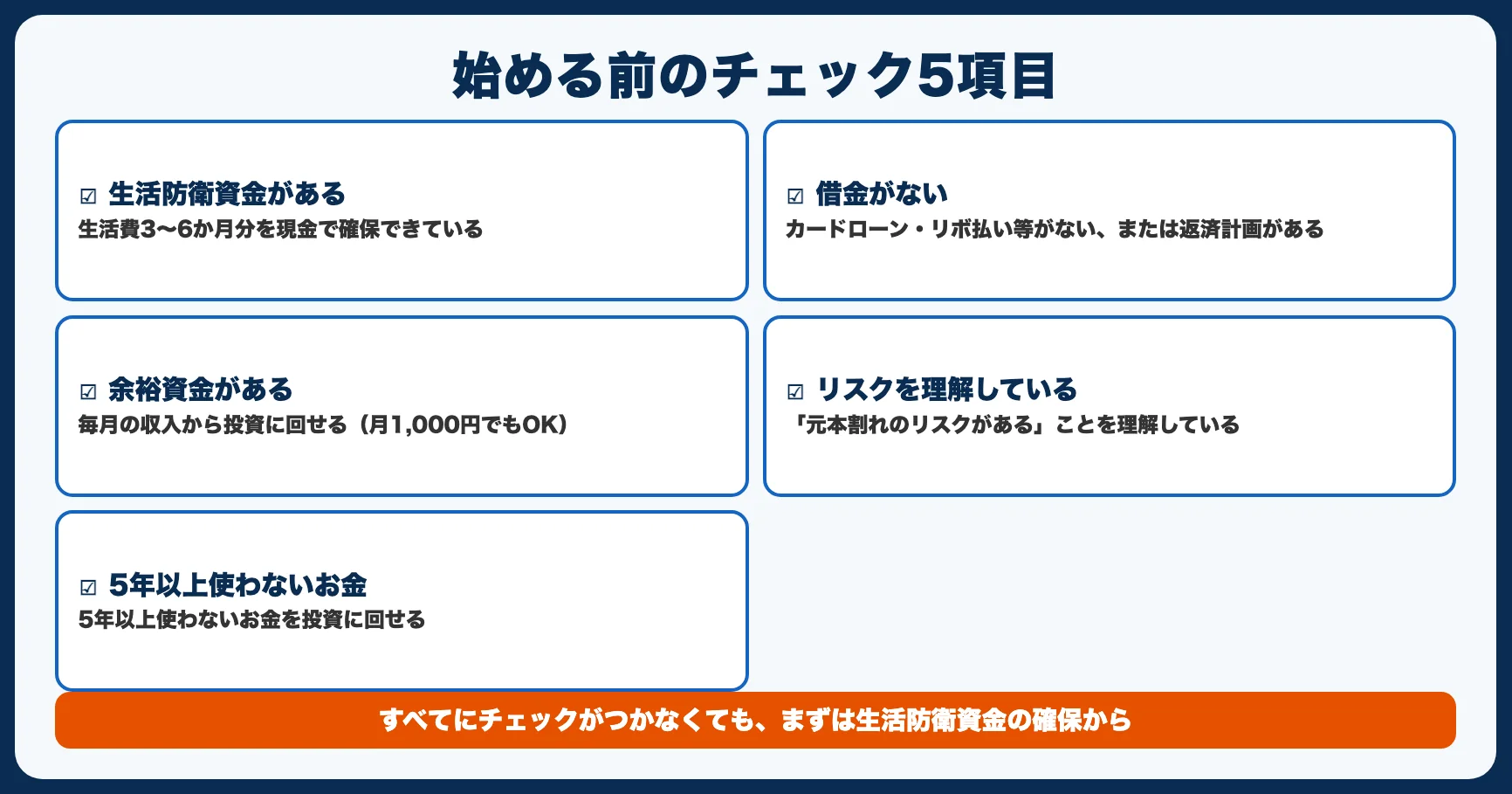 投資を始める前のチェックリスト